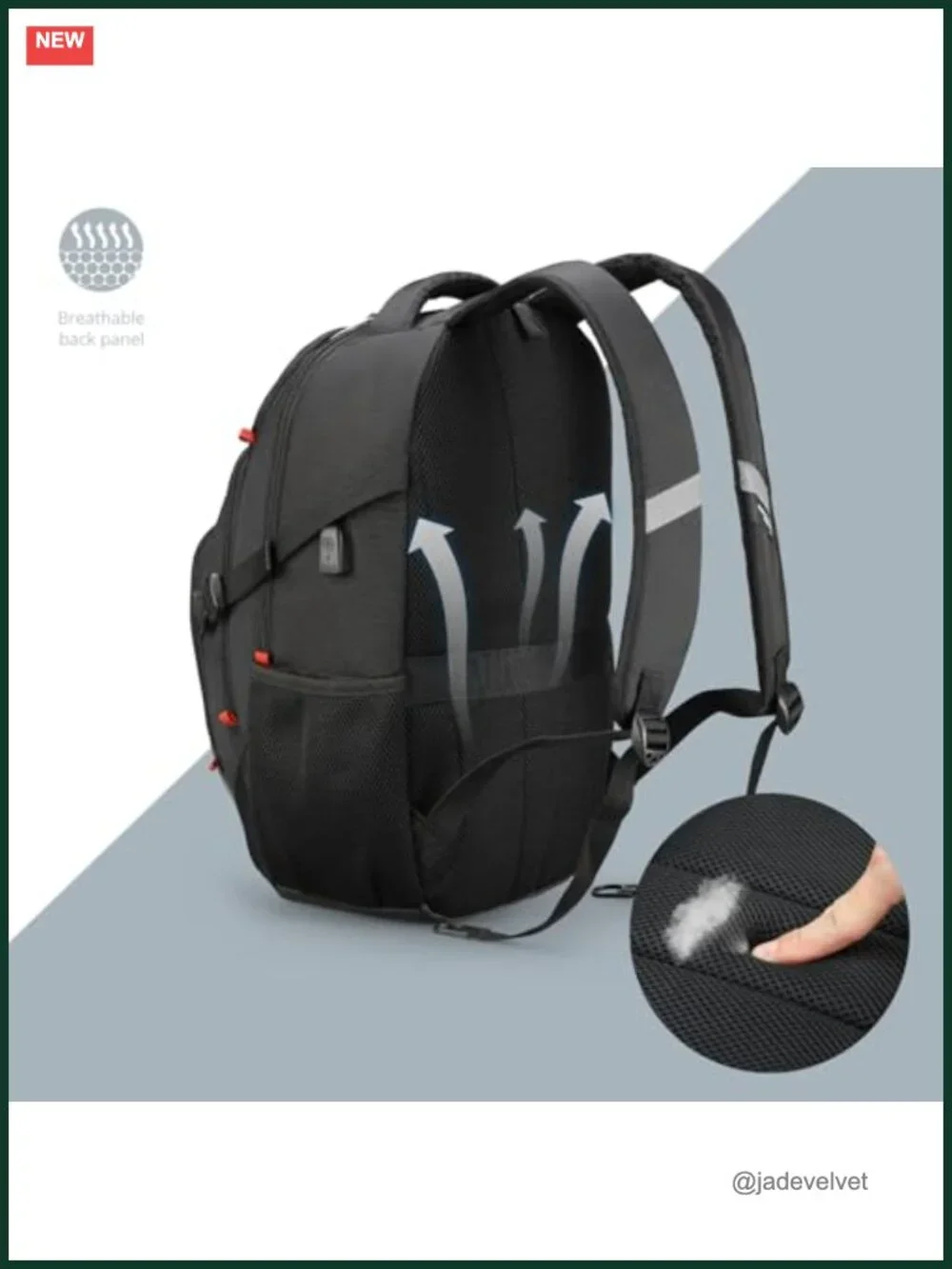 Laptop Backpack with USB Charging Port, RFID Protection, 31L College Bookbag